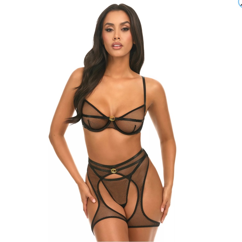 Oh La La Cheri Mesh Lingerie Set NWT